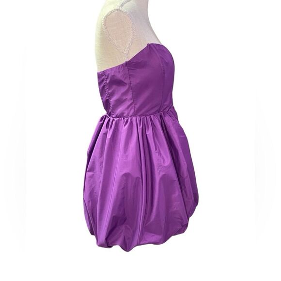 NWT Zara Voluminous Mini Dress Bubble Skirt Purple Women's L Royalcore Prom HOCO - Picture 4 of 10
